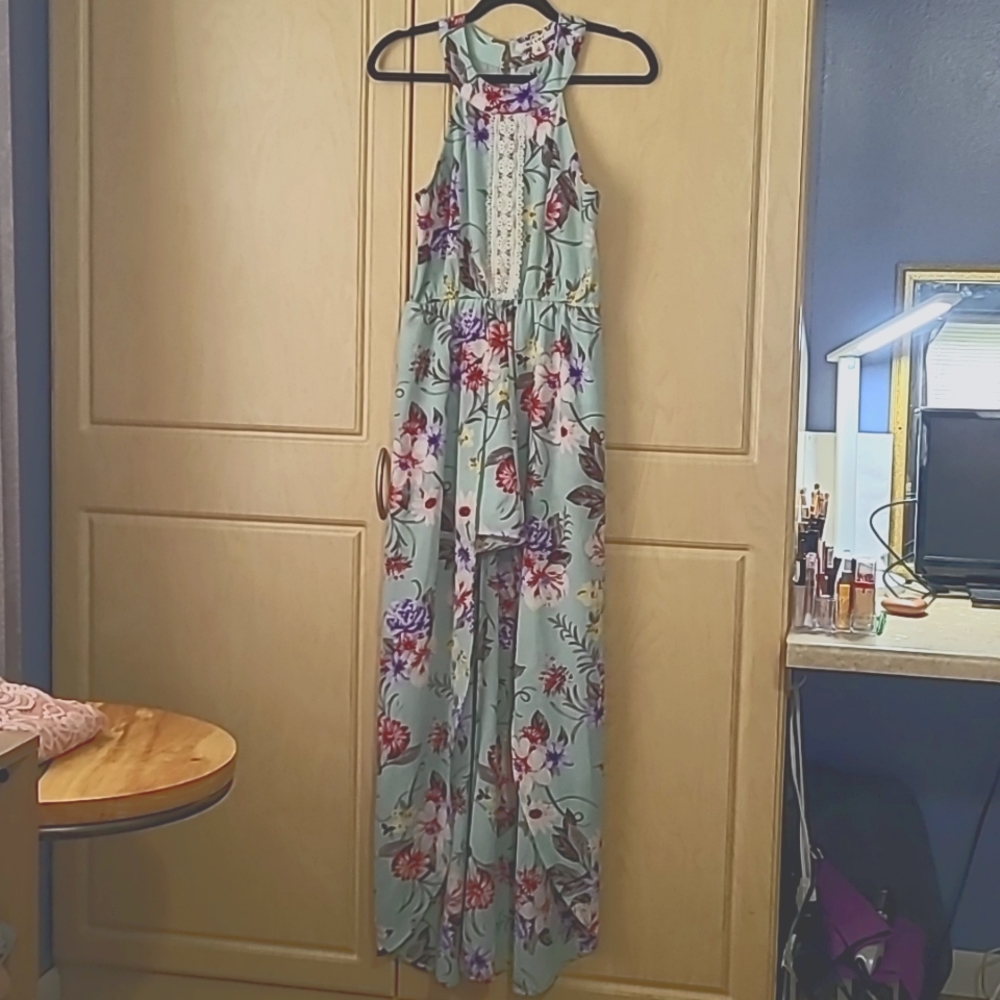 Floral Romper with Skirt
